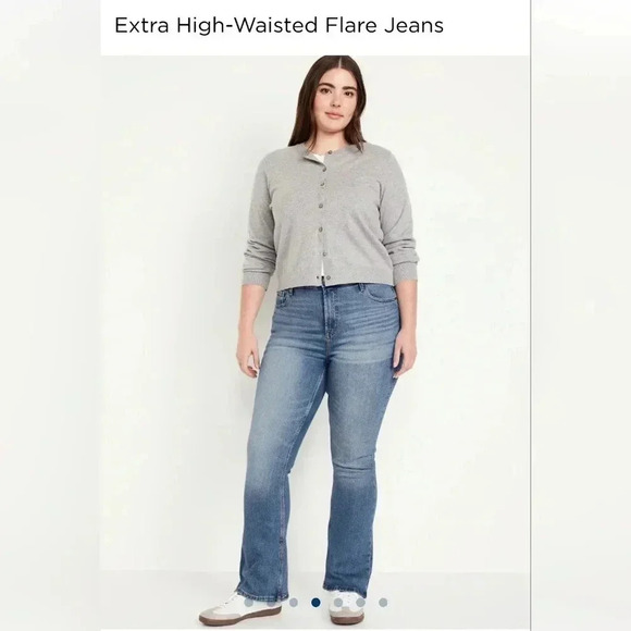 Old Navy Extra High Waisted Flare Jeans size  14 - Picture 1 of 7